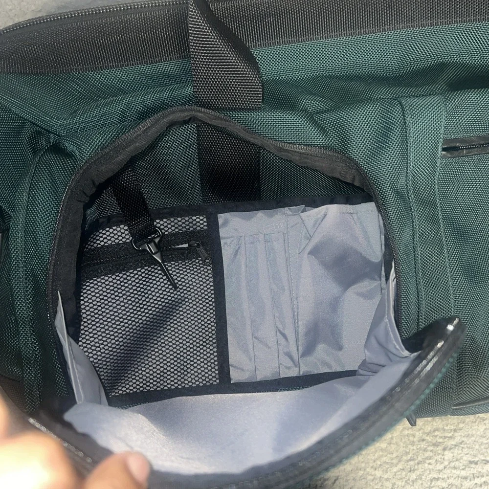 VTG LL Bean Traveler Rolling Duffle Bag Hunter Green Wheeled Suitcase Luggage